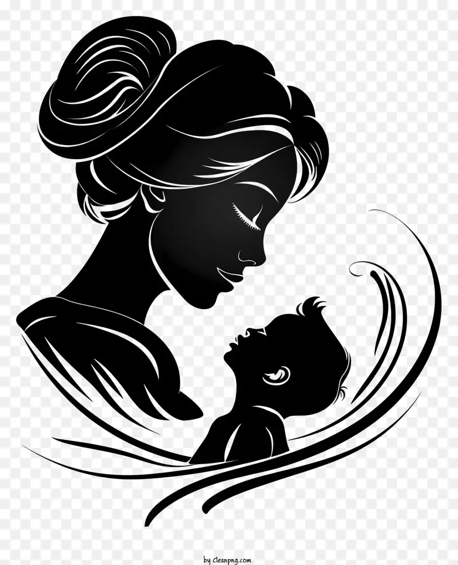 Maman，Silhouette De Mère Et De Bébé PNG