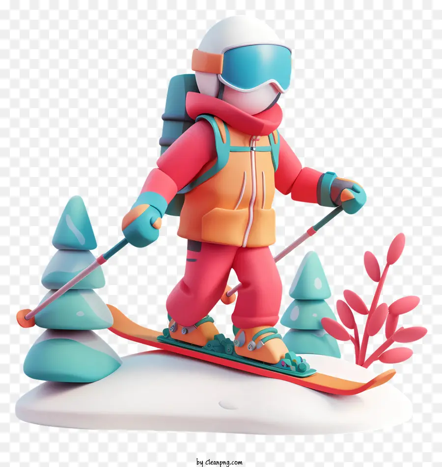 Ski Sur Neige，Figurine De Ski PNG