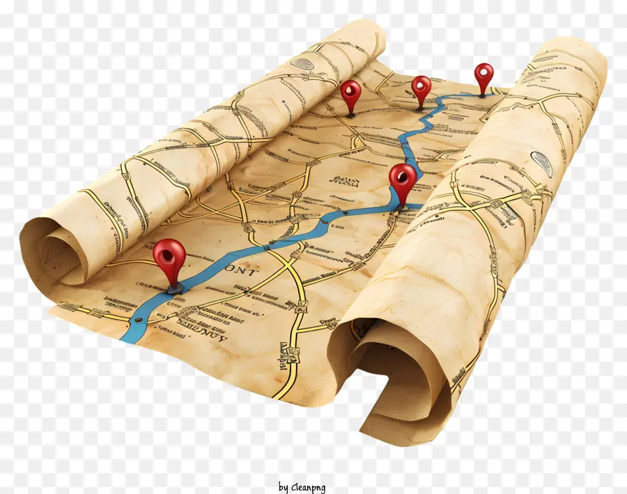 Lire Une Journée De Feuille De Route，Ancienne Carte PNG