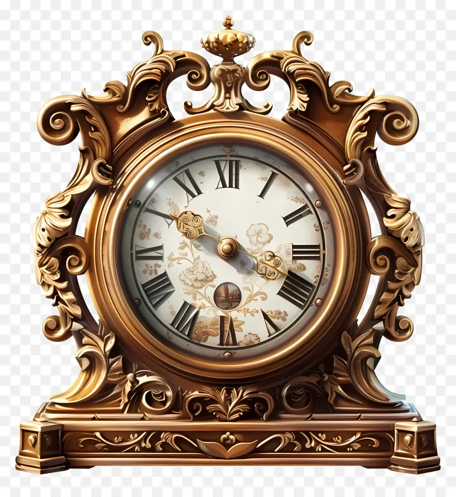 Chérir Une Journée Antique，Horloge Ornée PNG