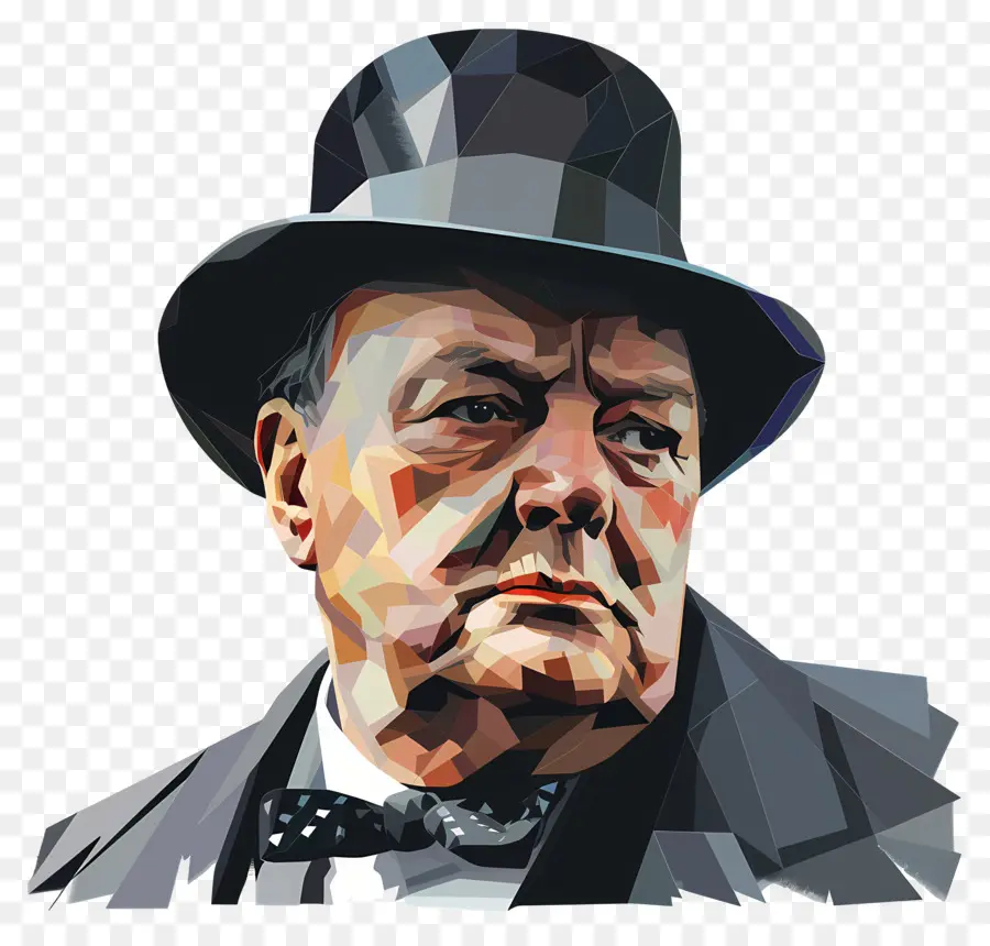 Journée De Winston Churchill，Portrait Noir Et Blanc PNG