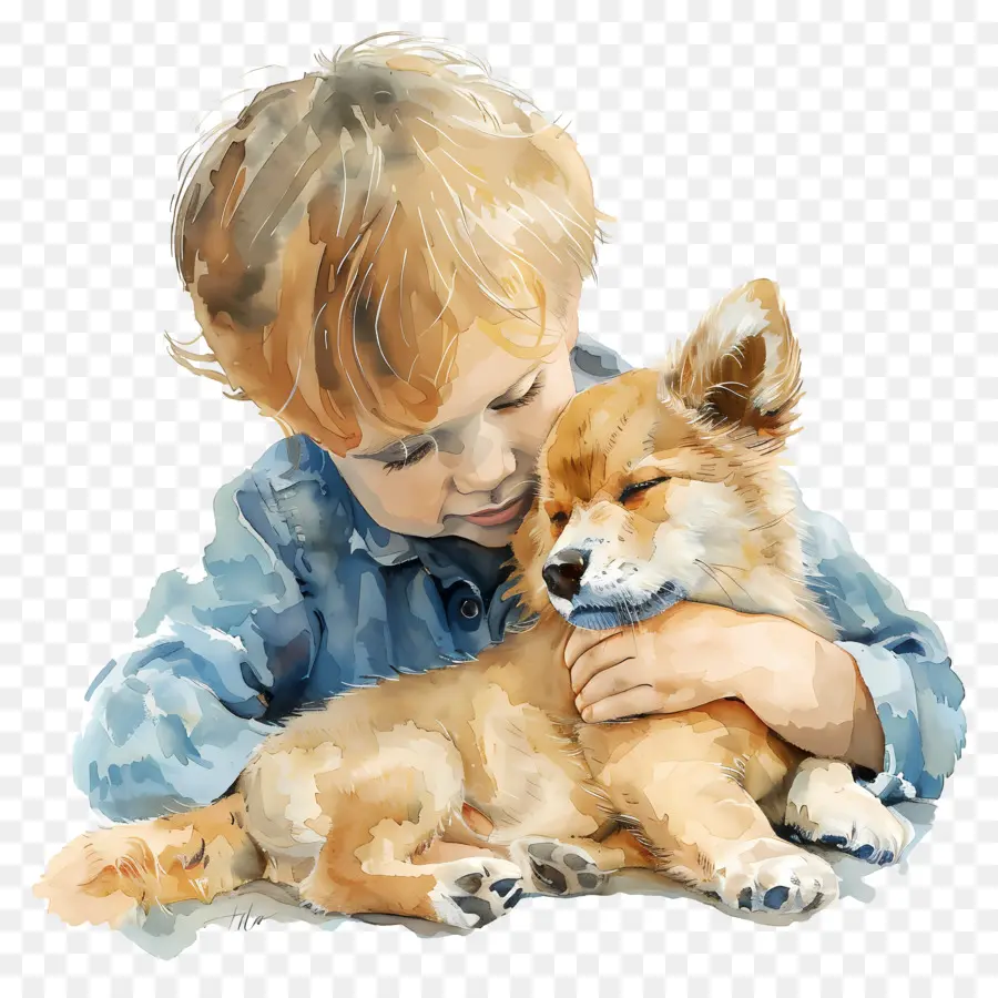 Enfant Et Animal De Compagnie，Enfant Avec Chien PNG