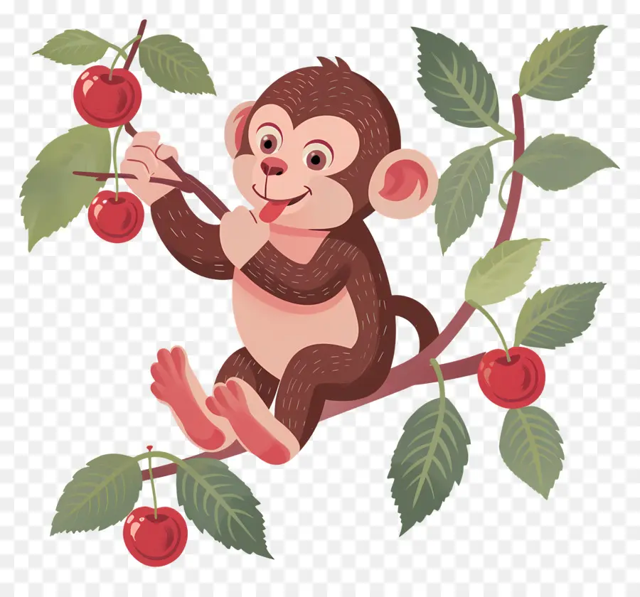 Georges Le Curieux，Singe Aux Cerises PNG