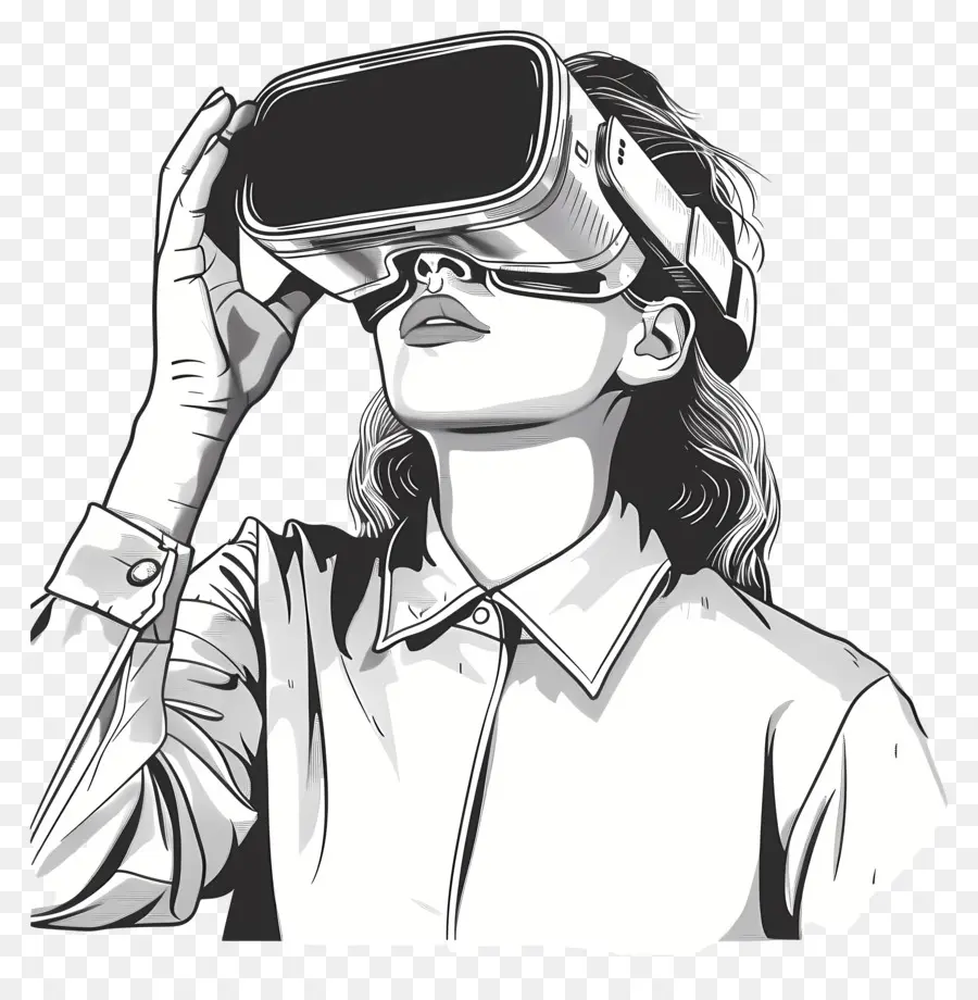 Femme，La Réalité Virtuelle PNG