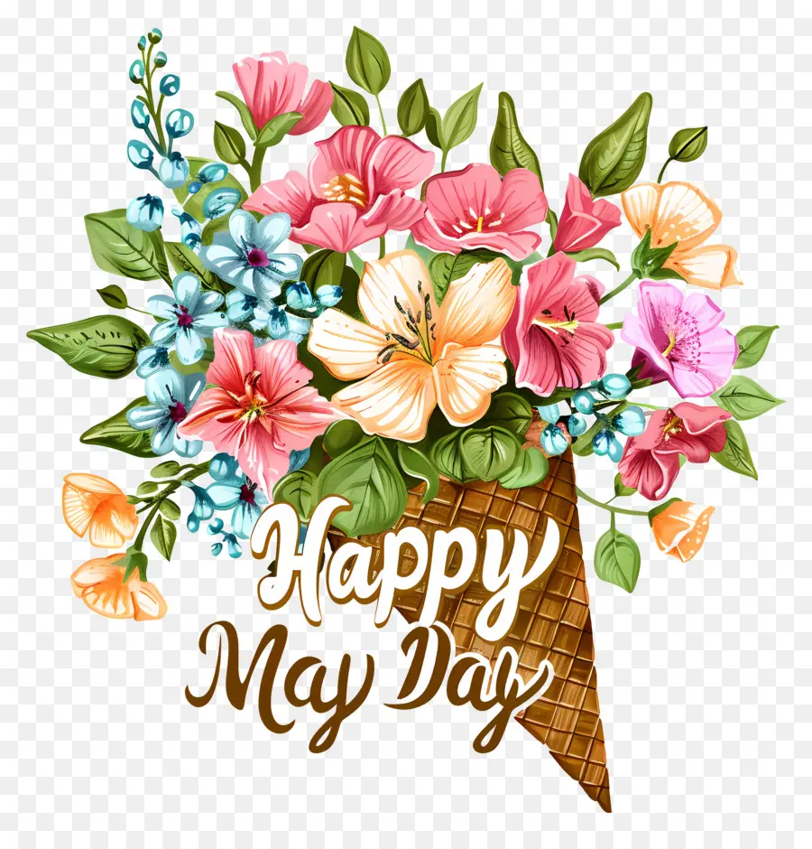 Joyeuse Fête Du Travail，Bouquet De Fleurs PNG