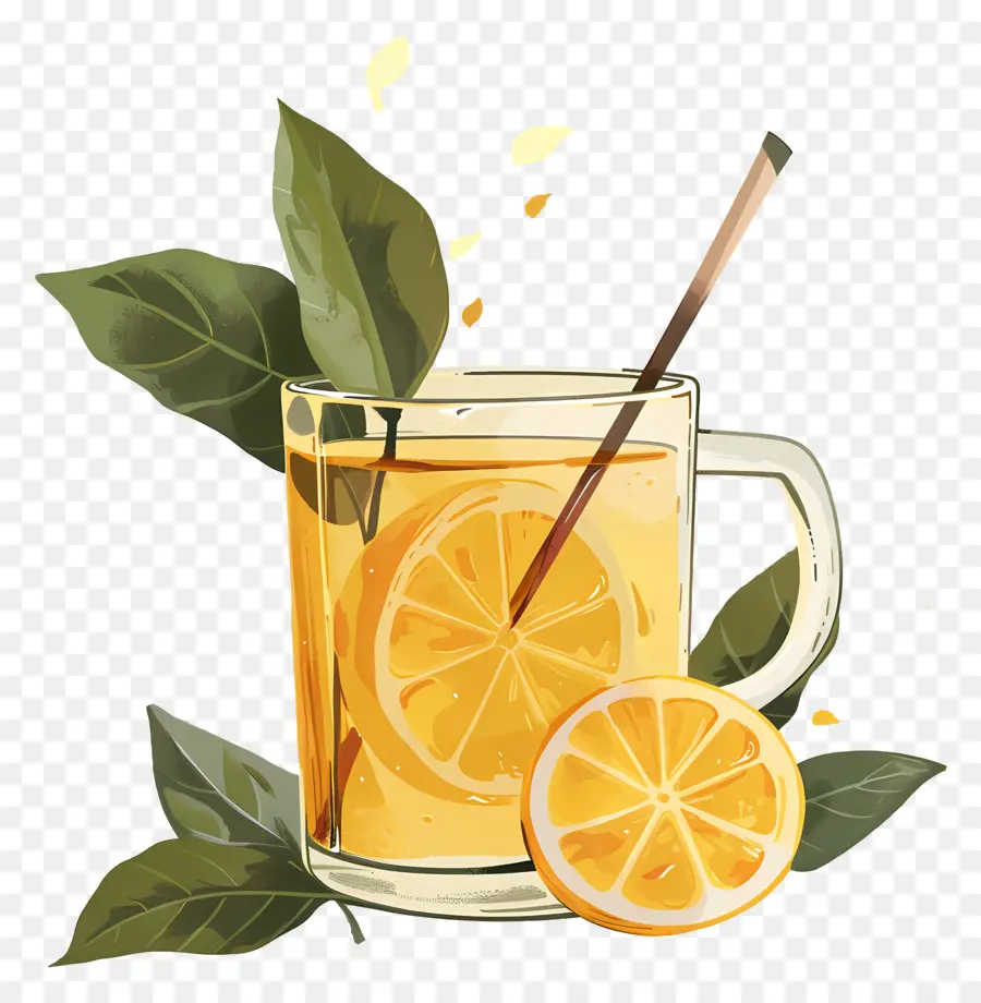 Thé Au Citron，Tasse En Verre PNG