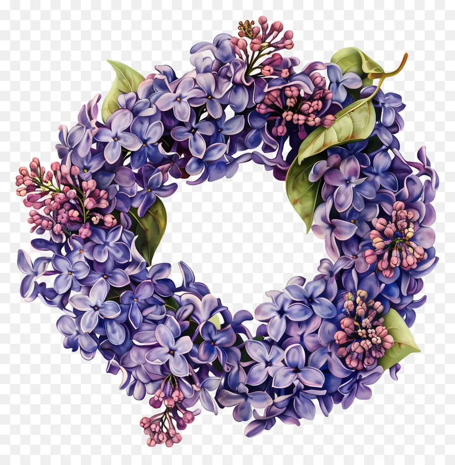 Fleurs Lilas，Couronne De Lilas Violet PNG