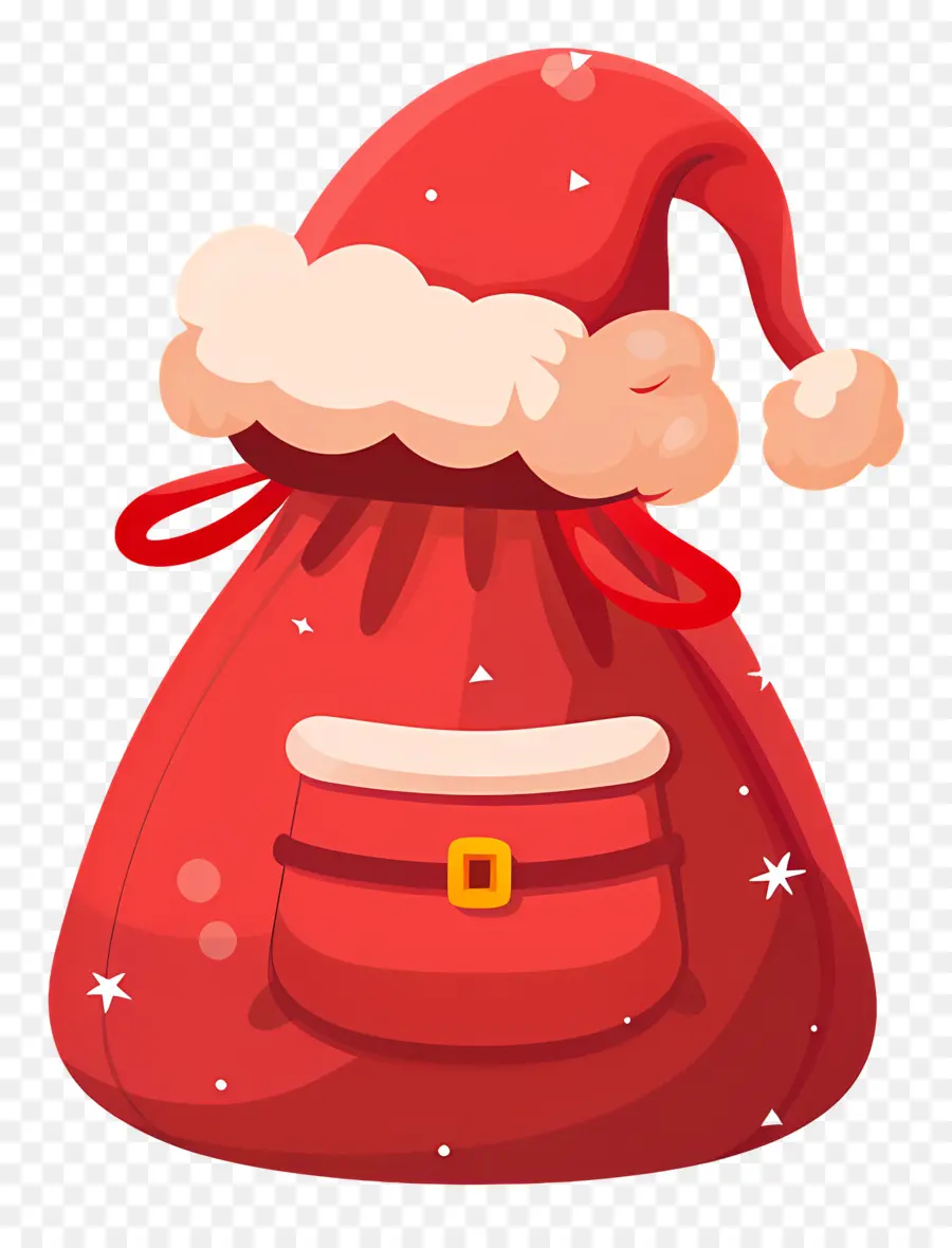 Sac Du Père Noël，Sac Père Noël Rouge PNG