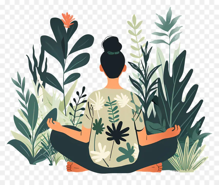 JournÉe De MÉditation Au Jardin，Pose De Yoga PNG