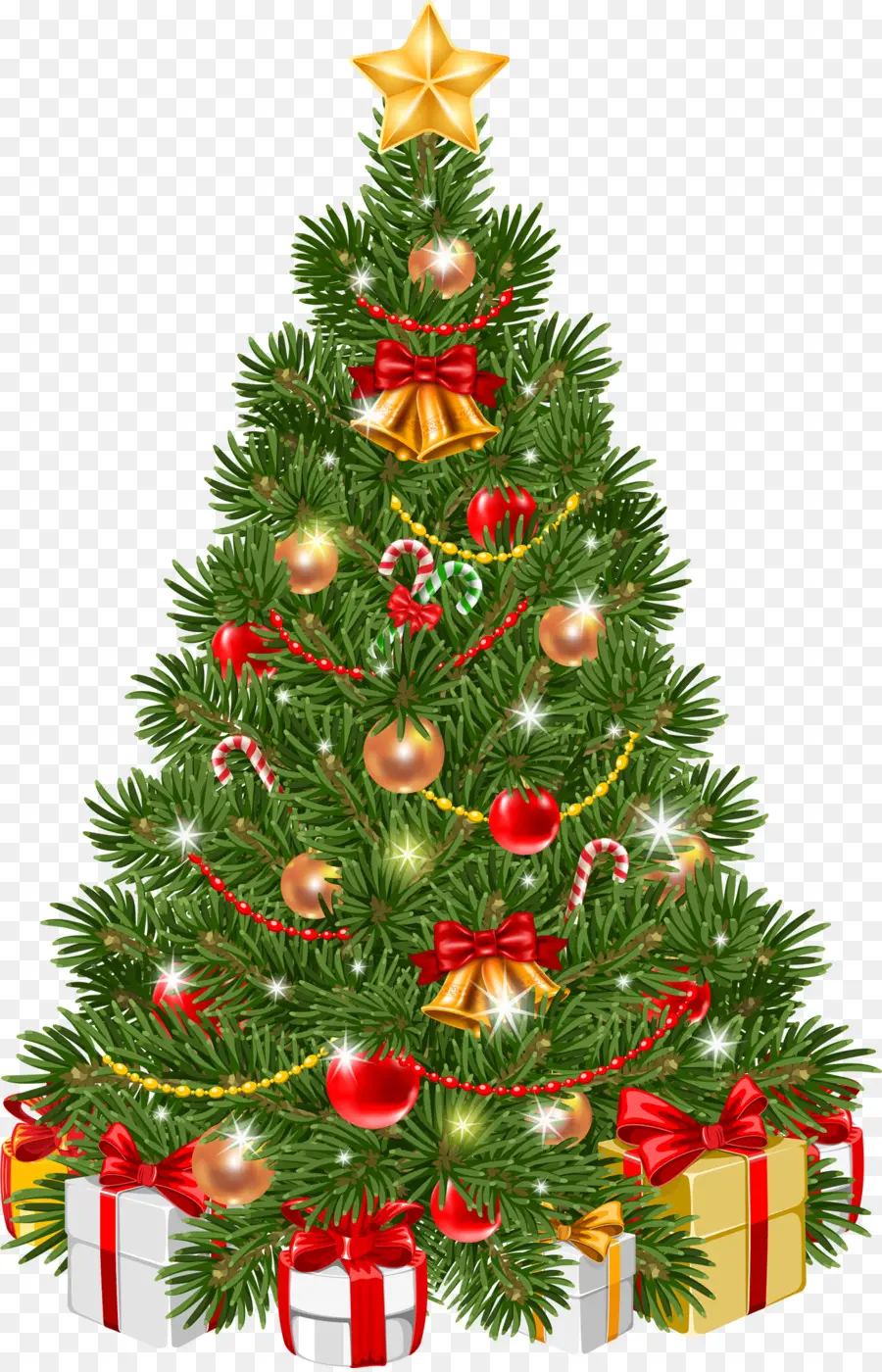 Arbre De Noël，Arc Rouge PNG