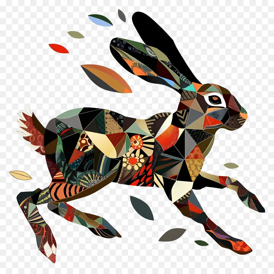 Lièvre，Lapin Coloré PNG