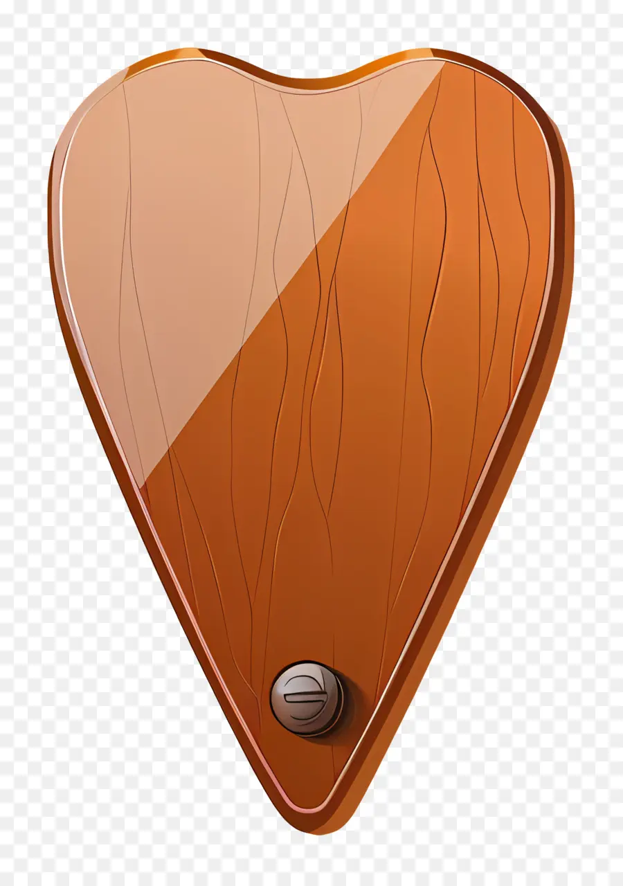 Médiator De Guitare，Coeur En Bois PNG