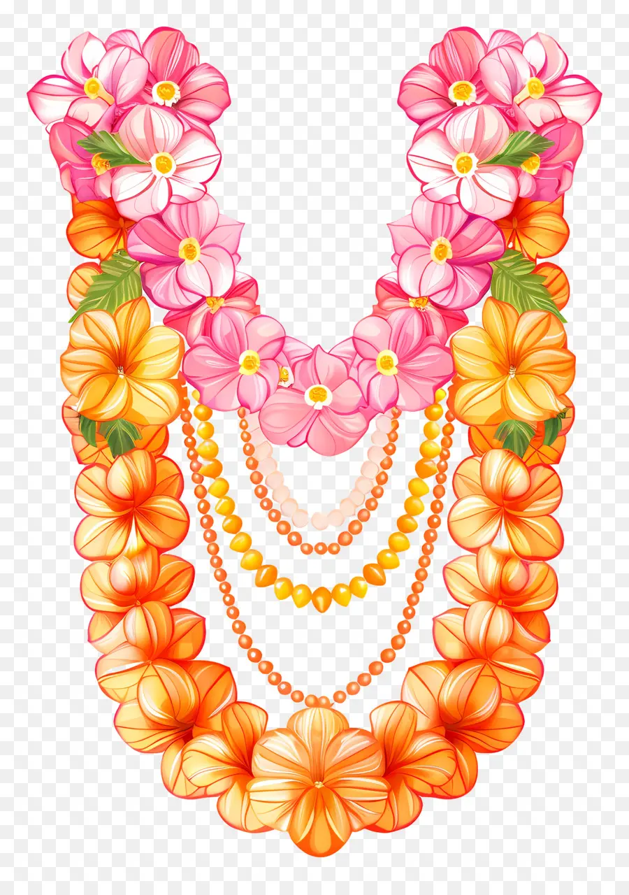 Fleur De Mariage Mala，Collier Floral PNG