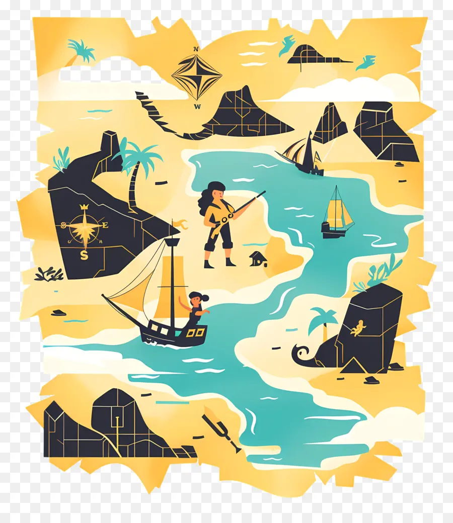 Carte Au Trésor，Les Pirates PNG