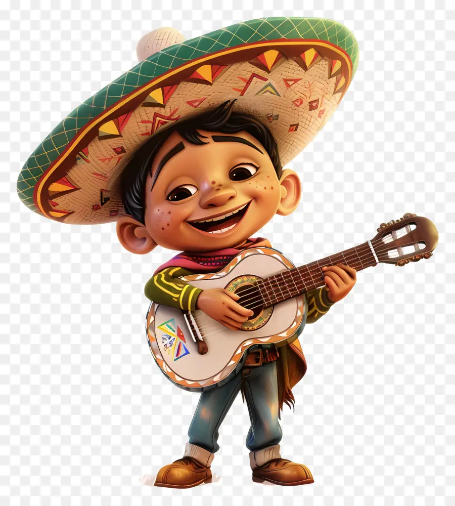 Cinco De Mayo，Garçon Avec Guitare PNG