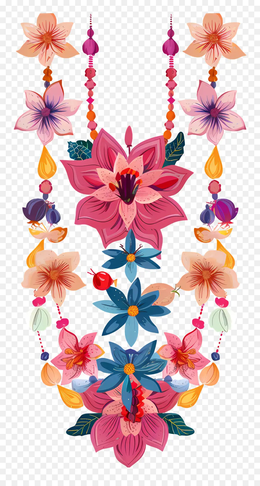 Fleur De Mariage Mala，Collier Floral PNG