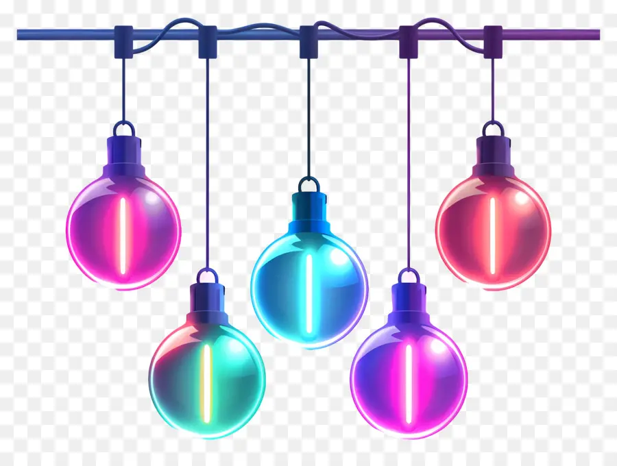 Garland De Noël De Noël，Les Ampoules PNG