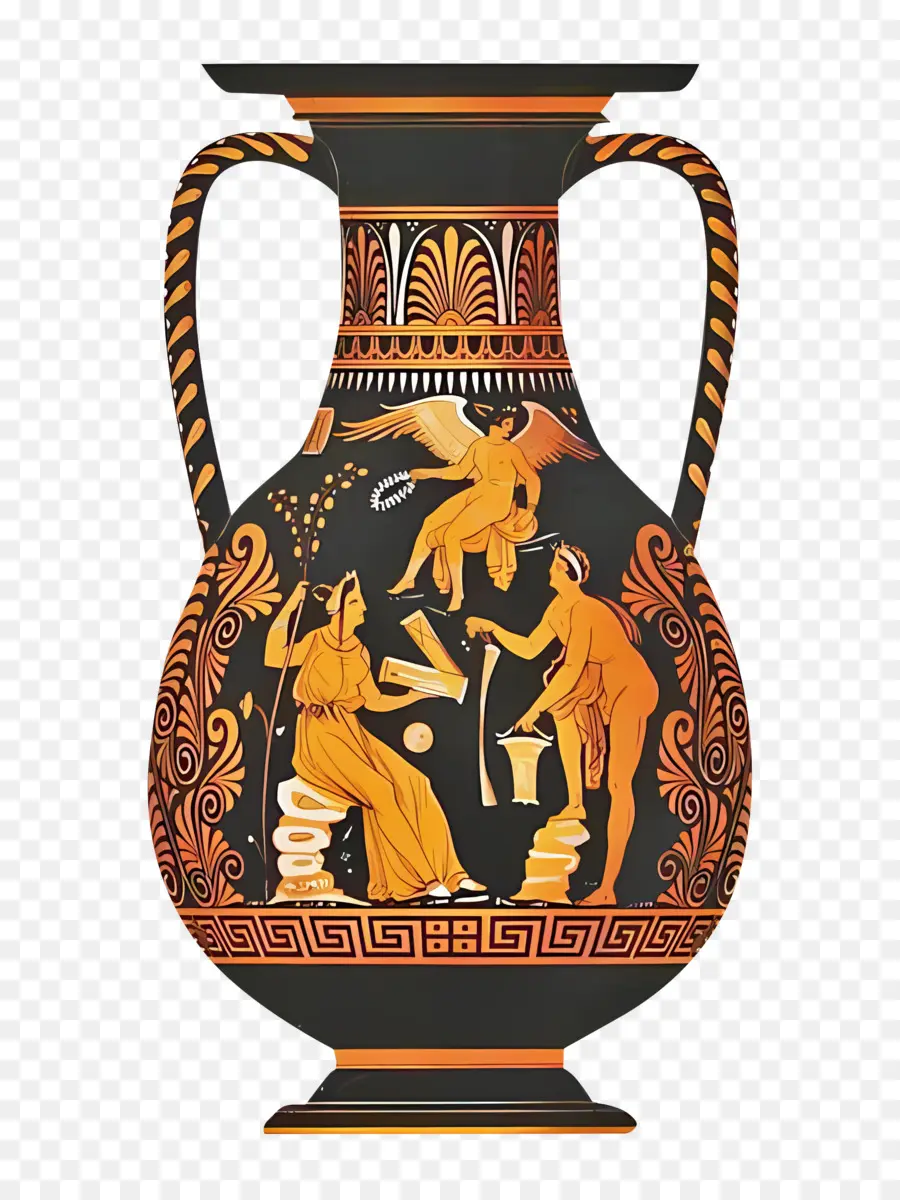 Grec Ancien，Vase Grec PNG