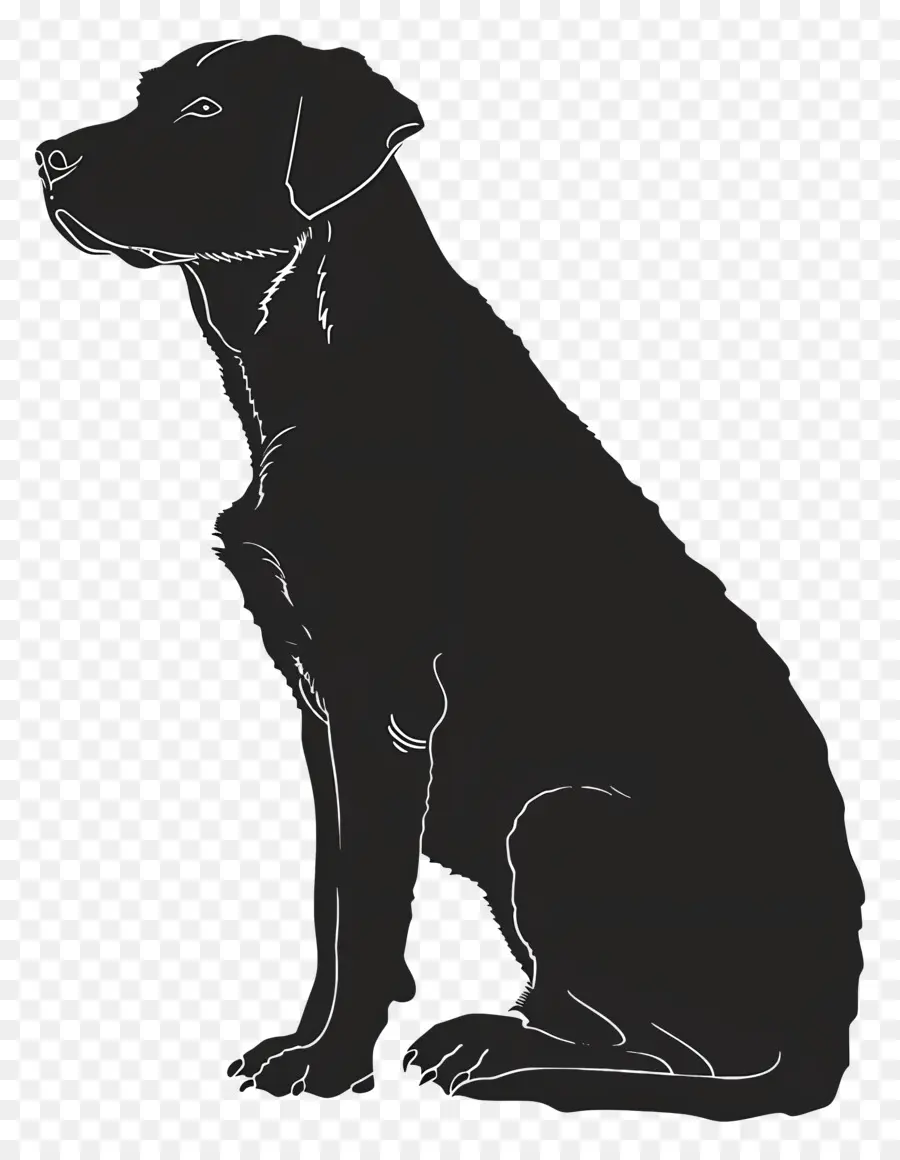 Chien Silhouette，Assis Chien PNG