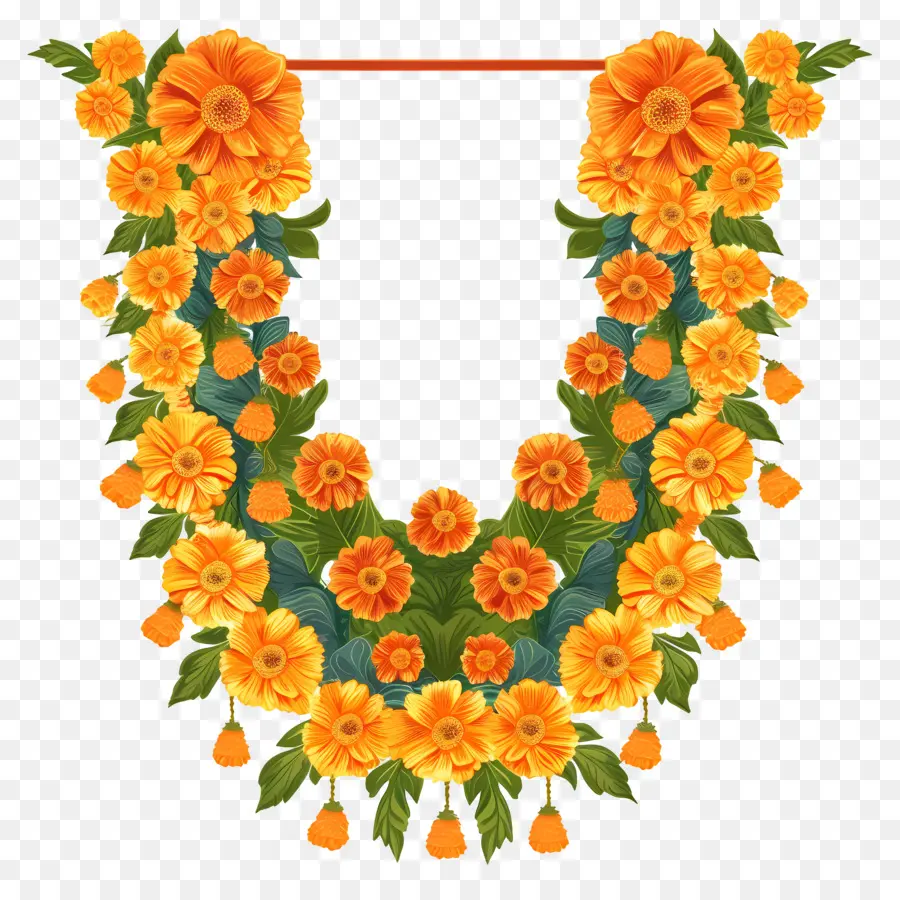 Guirlande De Soucis，Guirlande De Fleurs PNG