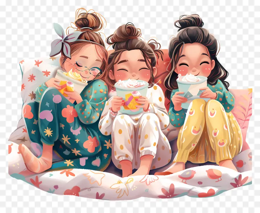 Jour De La Soirée Pyjama，Les Filles PNG