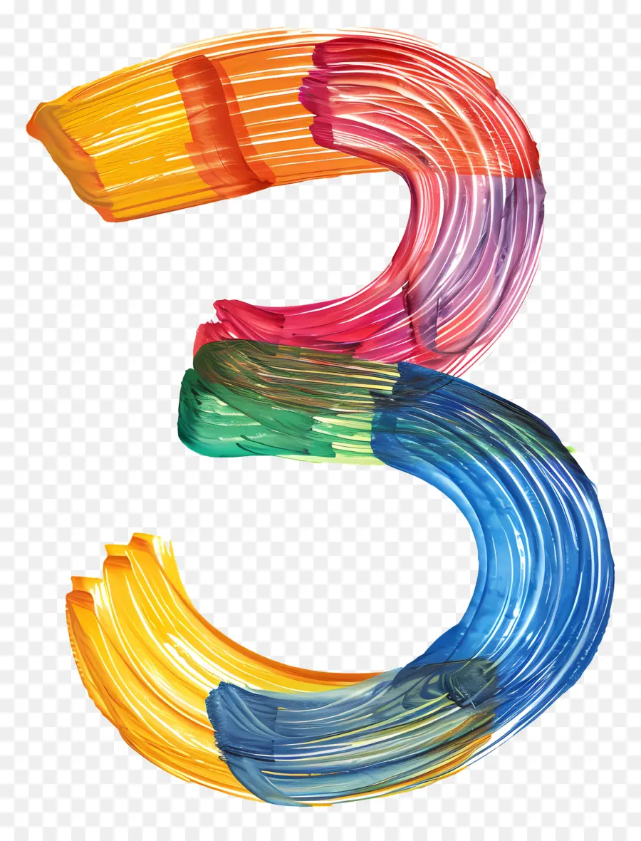 Numéro 3，Numéro 3 Coloré PNG