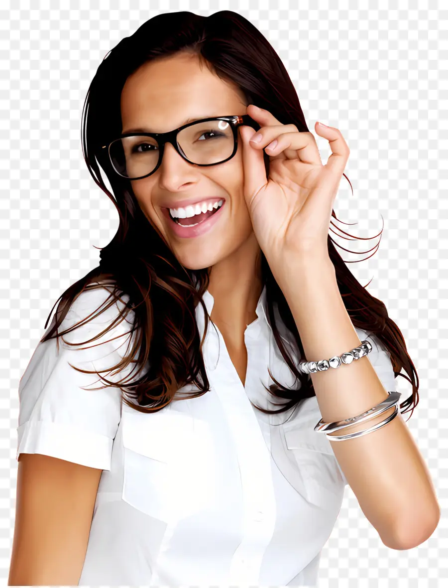 Lunettes，Femme à Lunettes PNG