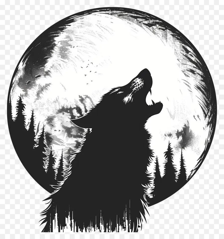 Silhouette De Loup，Loup PNG