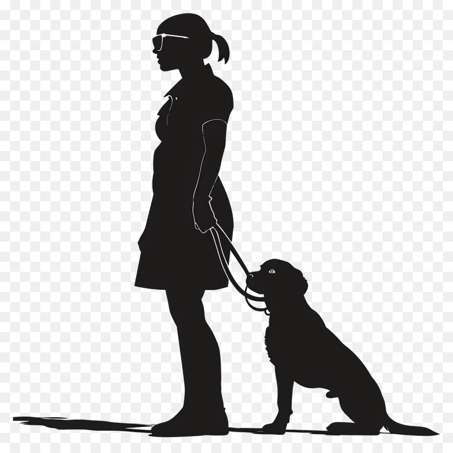 Chien Silhouette，Femme PNG