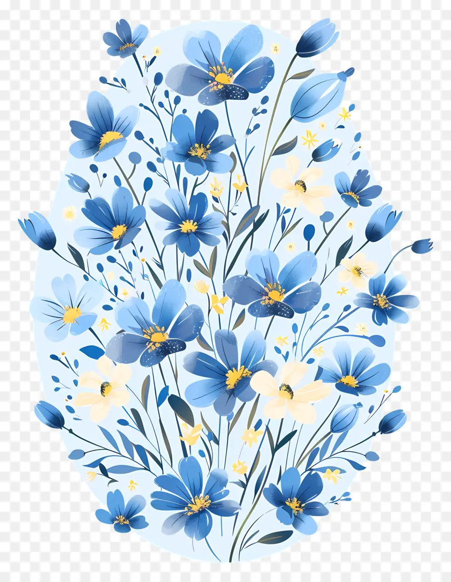 Fleurs Bleues，Modèle De Fleur PNG