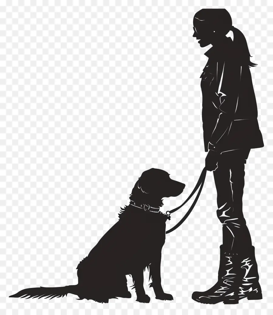 Chien Silhouette，Personne PNG