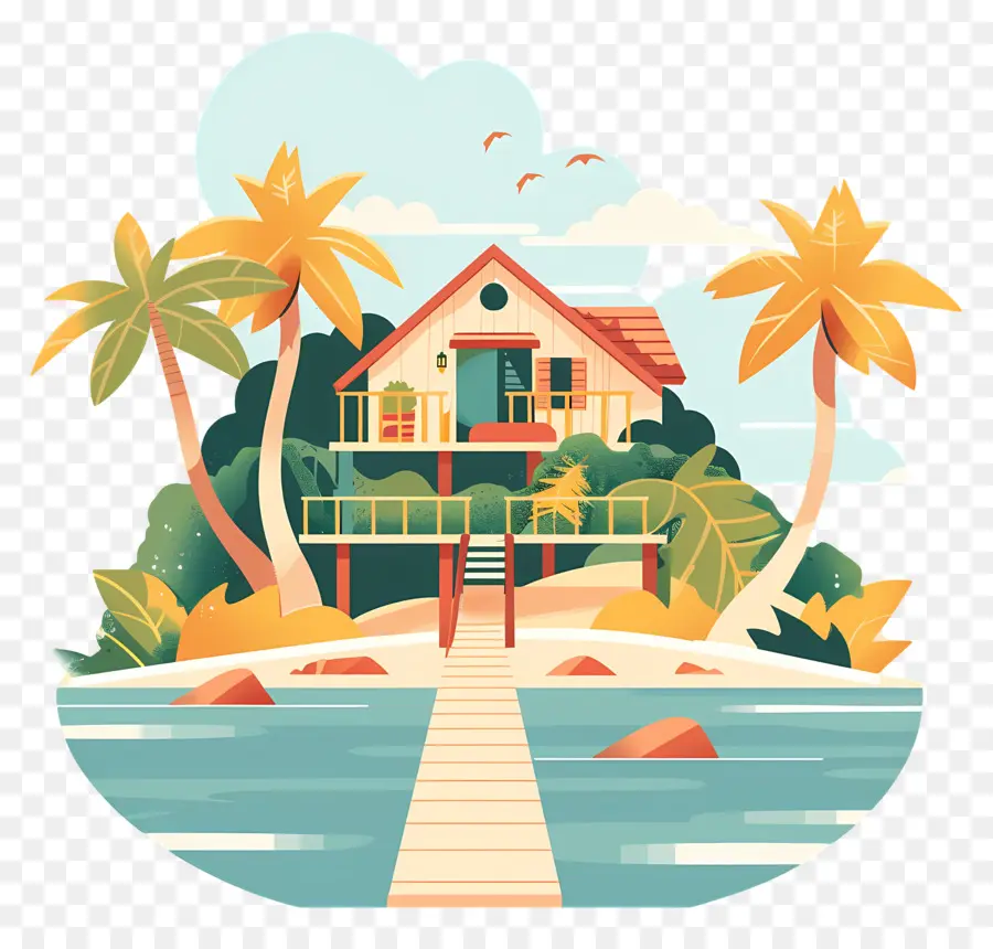 Lodge D'été，île Tropicale PNG
