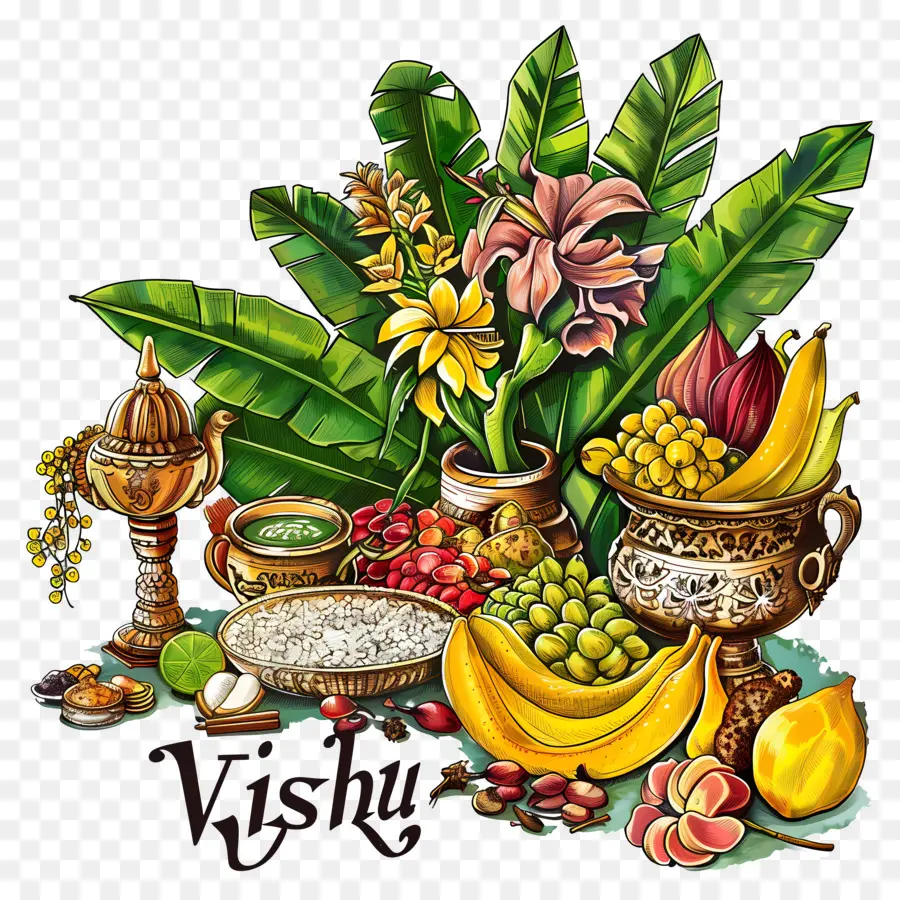 Heureux Vishu，Fruits PNG