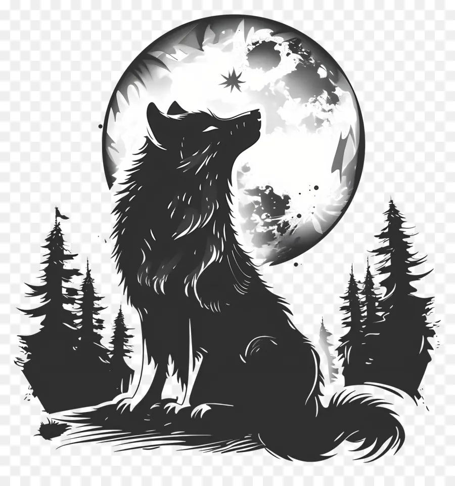 Silhouette De Loup，Loup PNG