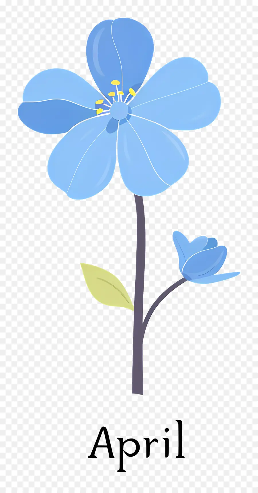 Bonjour Avril，Fleur Bleue PNG