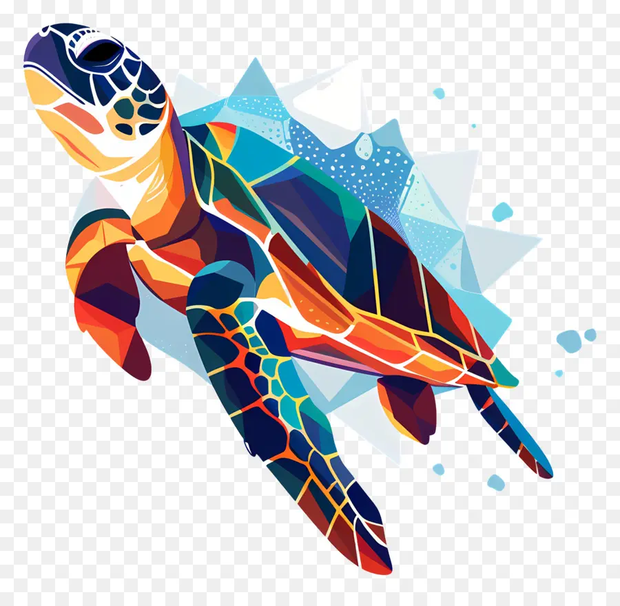 Tortue De Mer，Tortue Abstraite PNG