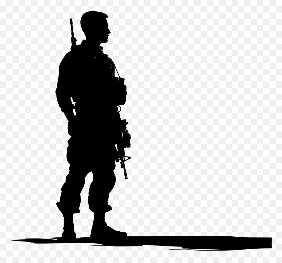 Soldat De La Silhouette，Fusil PNG
