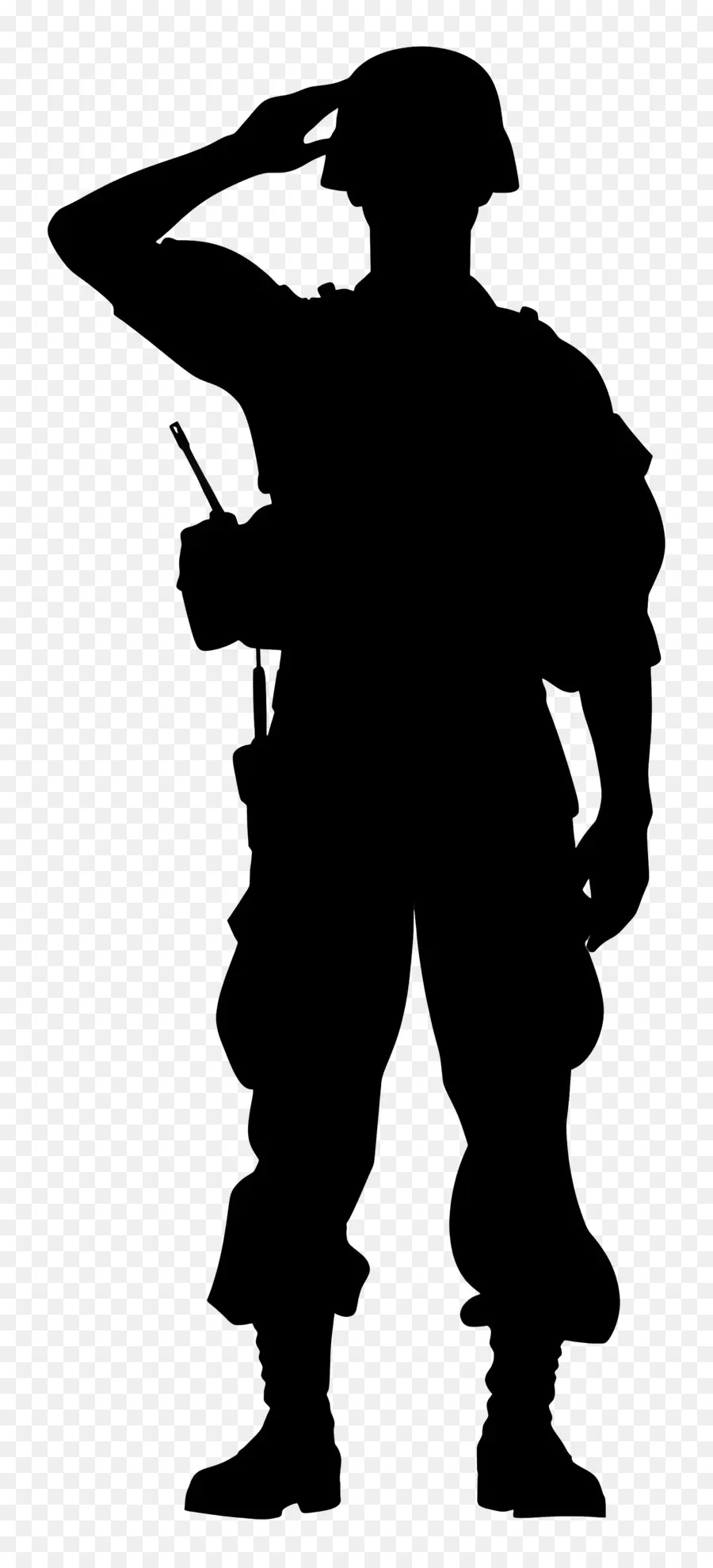 Soldat Silhouette，Saluant Le Soldat PNG