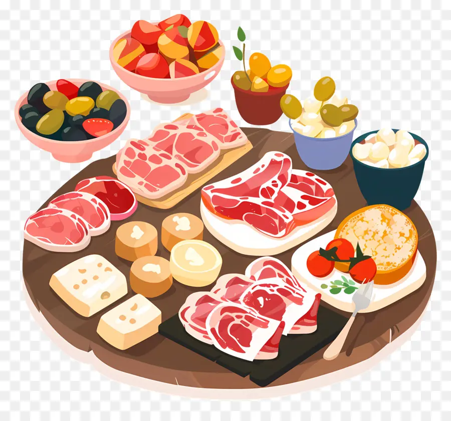 Tapas，Planche De Charcuterie PNG