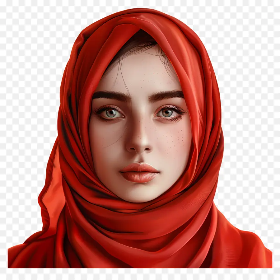 Le Hijab De La Femme，Hijab Rouge PNG