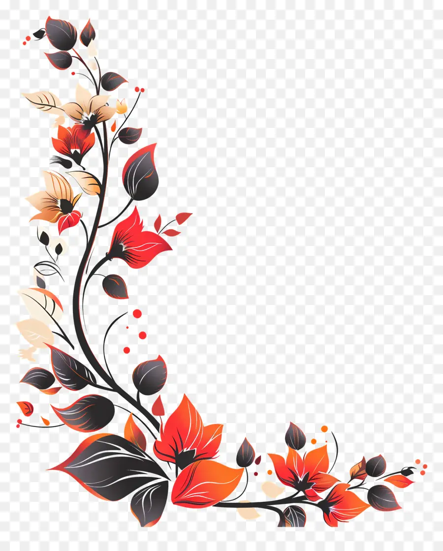 Coin，Floral Frontière PNG