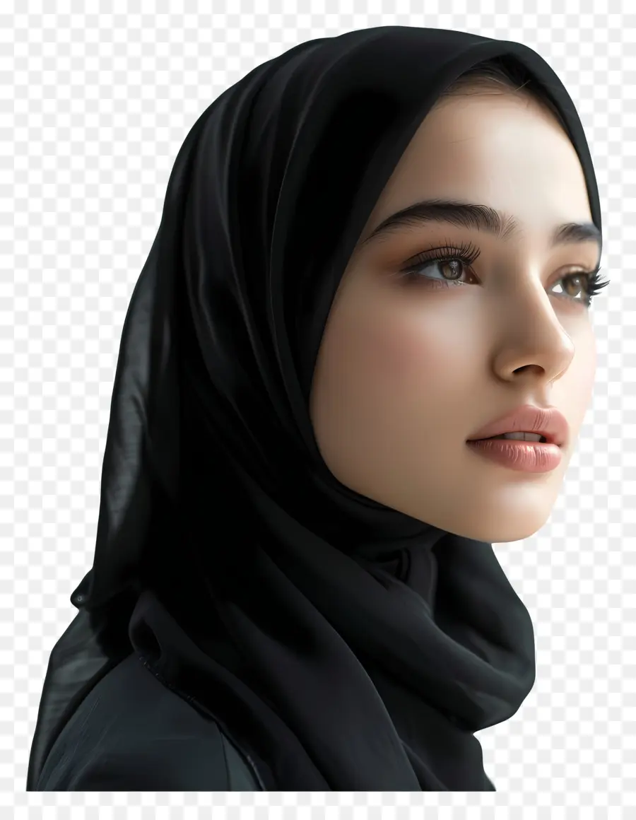 Le Hijab De La Femme，Hijab Noir PNG