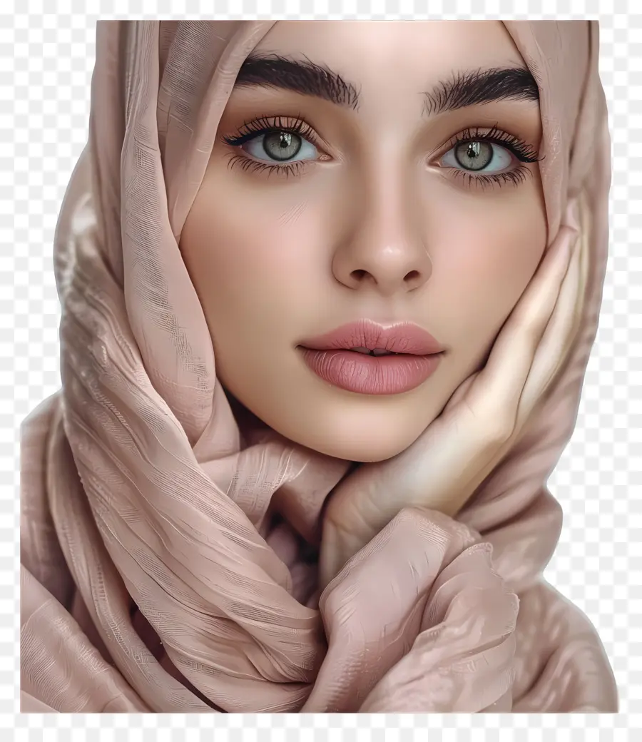 Le Hijab De La Femme，Hijab Rose PNG