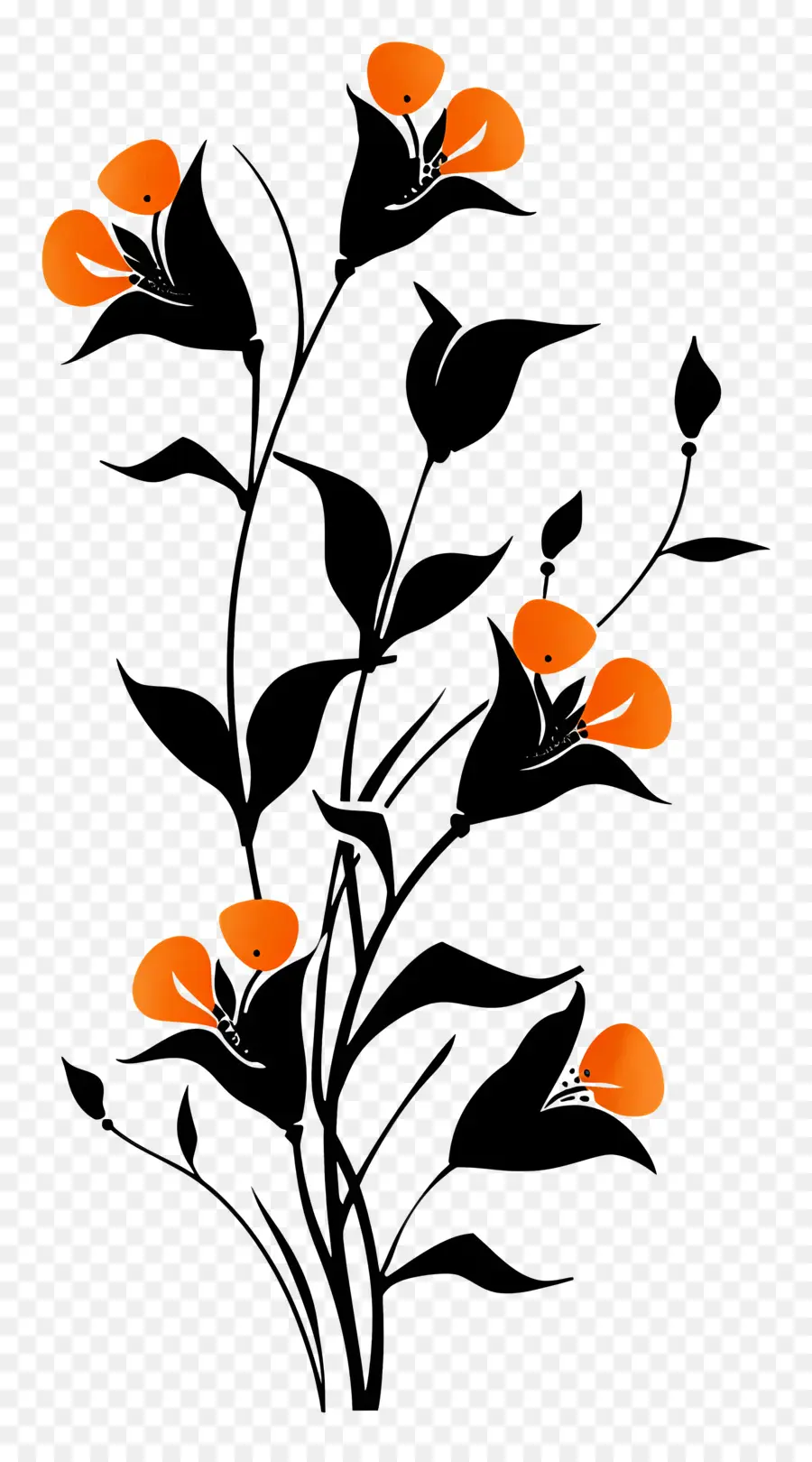 Fleurs Silhouette，La Fleur D'oranger PNG