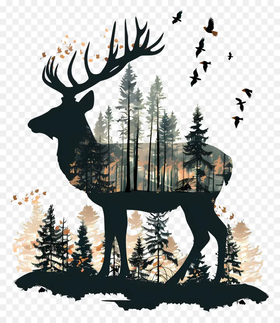 Cerf Silhouette，Cerf PNG