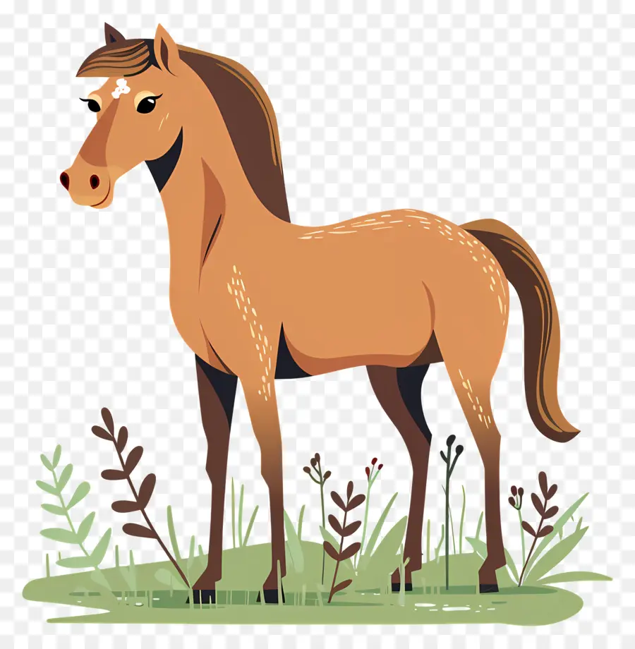 Cheval Brun，Cheval De Dessin Animé PNG