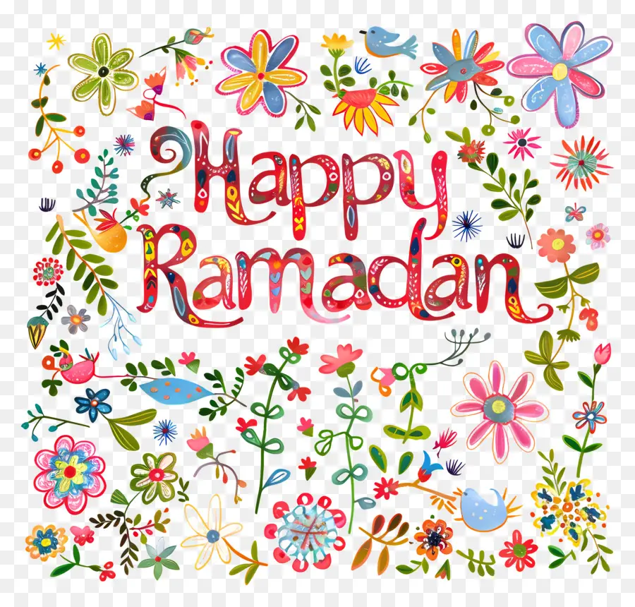 Joyeux Ramadan，Motif Floral PNG