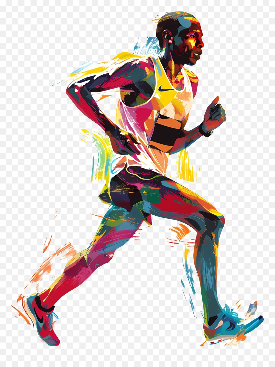 Marathon，Coureur Géométrique PNG