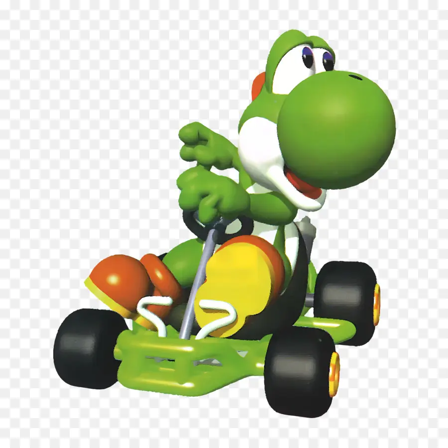 Mario Kart，Dinosaure Vert En Kart PNG