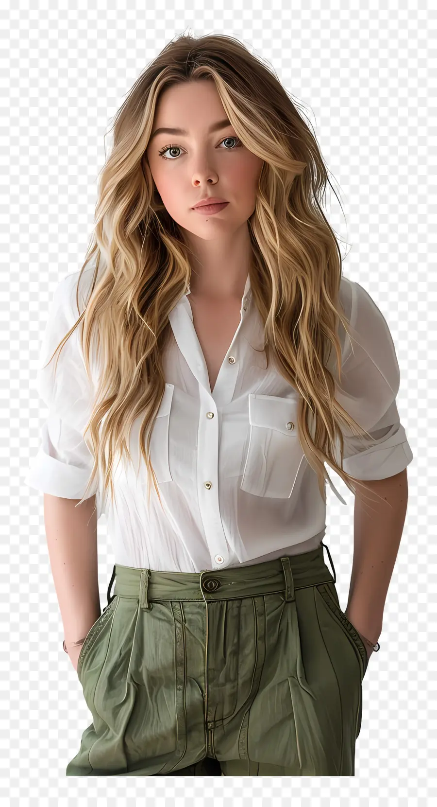 Sydney Sweeney，Femme En Chemise Blanche PNG